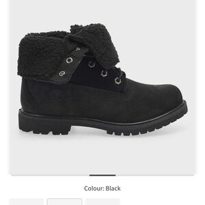 Timberland Foldover Lined Boots Black